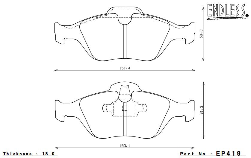 ENDLESS EP419MA45B Front brake pads MAZDA Demio (MAZDA 2) Photo-0 