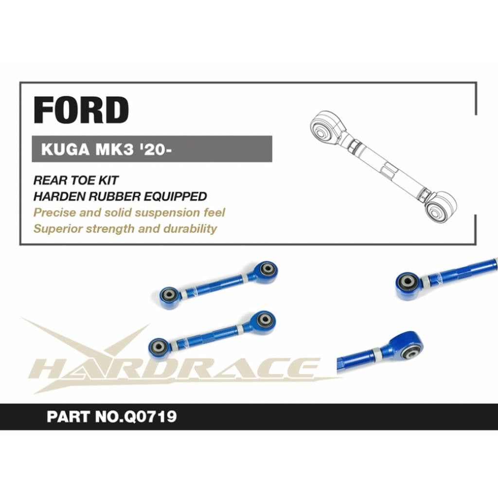 HARDRACE Q0719 FORD KUGA MK3 '20 REAR TOE KIT (HARDEN RUBBER) - 2PCS/SET Photo-1 