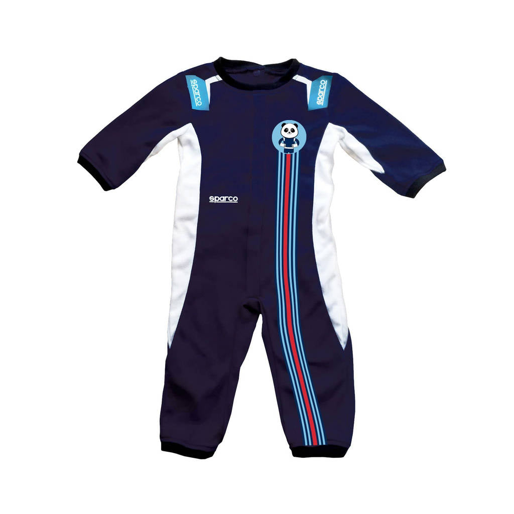 SPARCO 017023BM0306 BABY STRIPES DESIGN SLEEPSUIT, navy blue, size 3-6 monhs Photo-1 