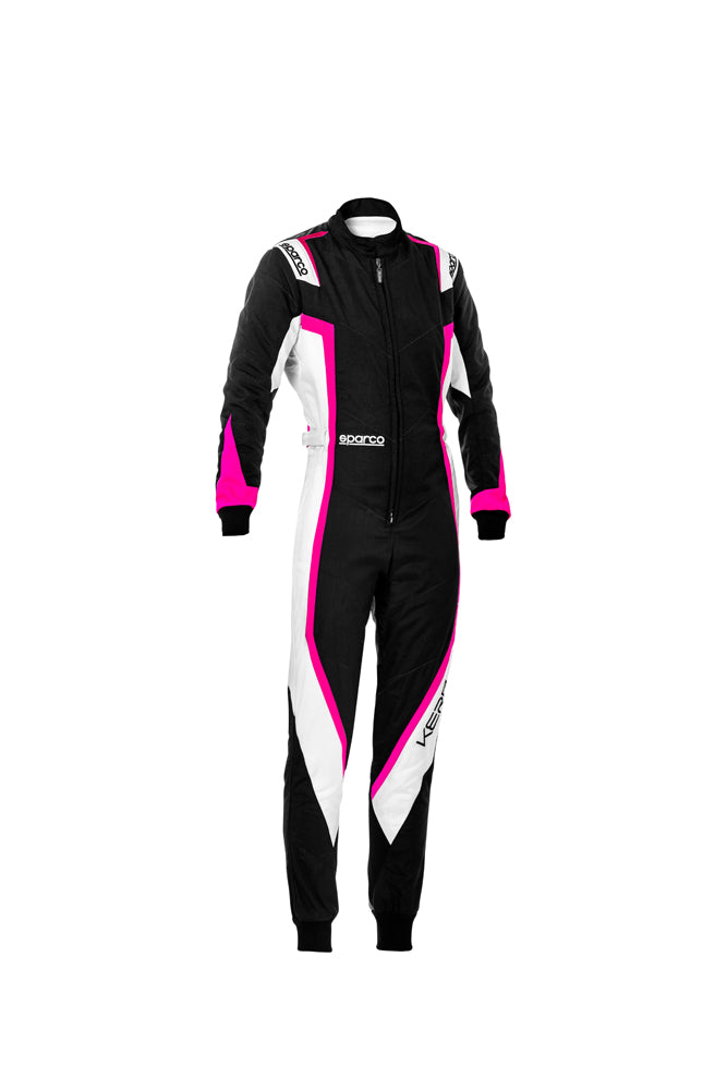 SPARCO 002341LNRBF120 KERB YOUTH GIRL Kart suit, CIK, black/white/magenta, size 120 Photo-0 