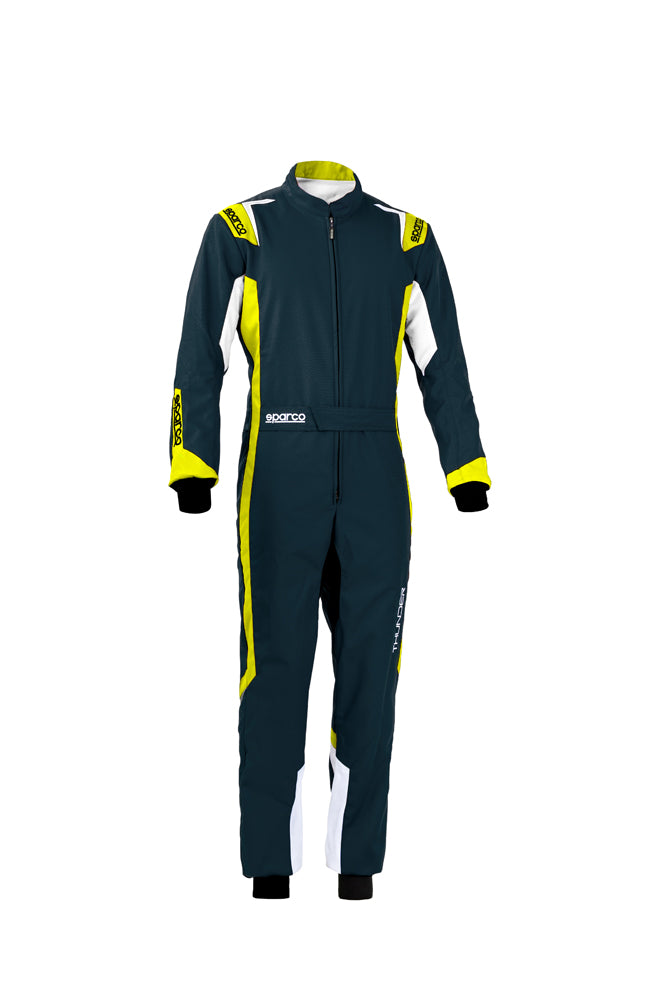 SPARCO 002342GSGF130 THUNDER YOUTH Kart suit, CIK, grey/yellow, size 130 Photo-0 