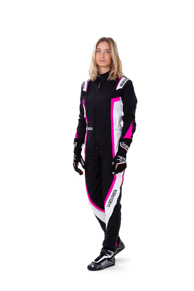 SPARCO 002341LNRBF0XS KERB LADY Kart suit, CIK, black/white/magenta, size XS Photo-1 