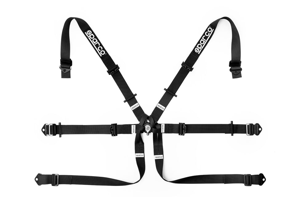 SPARCO 04819H2NR Harness belts 2", 6 point, steel adjusters, HANS, FIA 8853-2016, black Photo-0 