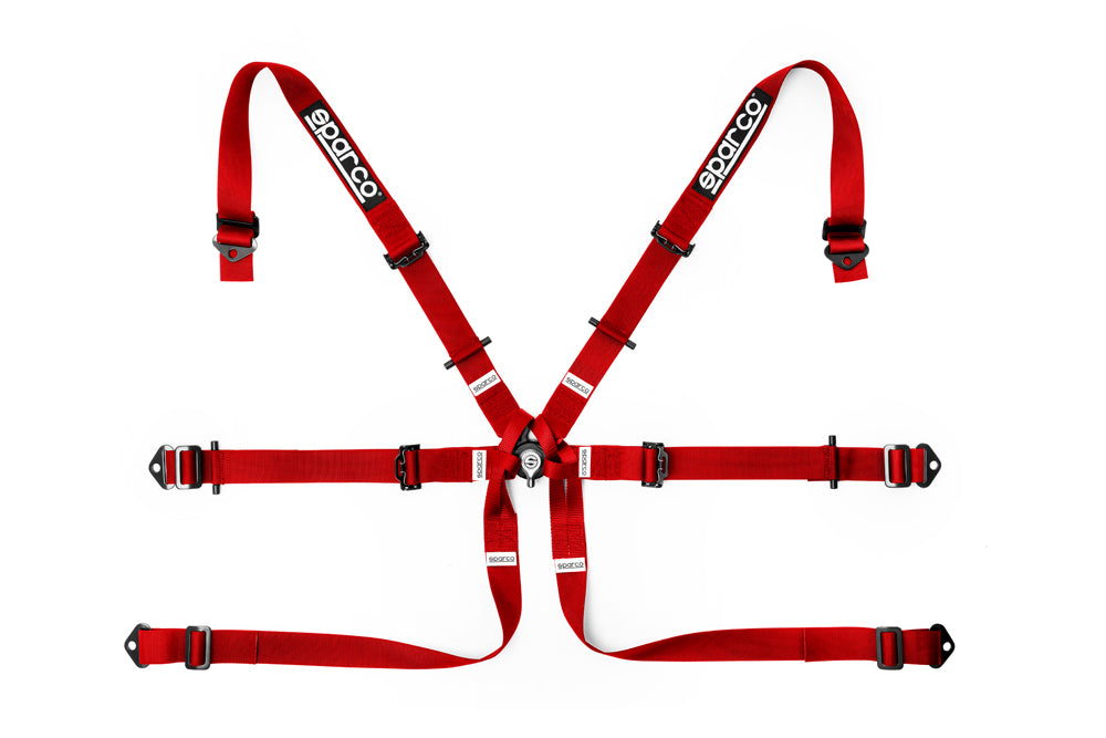 SPARCO 04819H2RS Harness belts 2", 6 point, steel adjusters, HANS, FIA 8853-2016, red Photo-0 