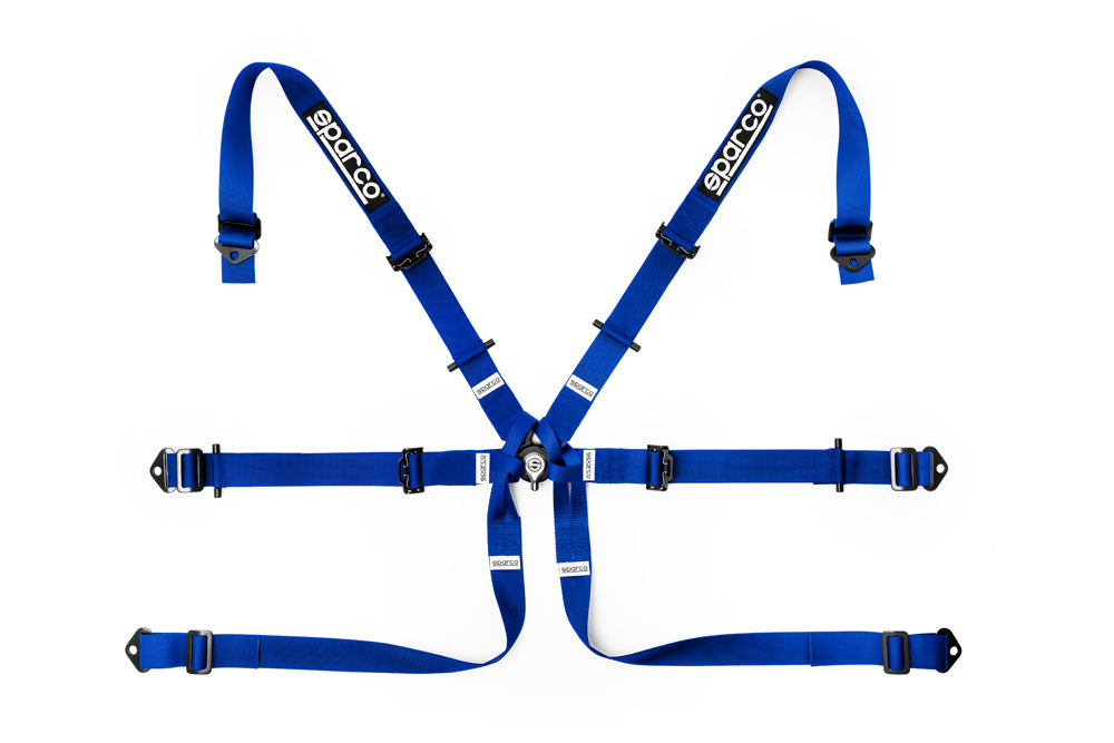 SPARCO 04819H2AZ Harness belts 2", 6 point, steel adjusters, HANS, FIA 8853-2016, blue Photo-0 