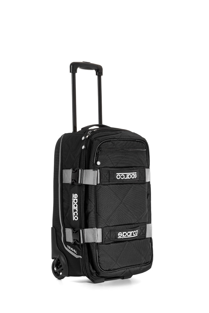 SPARCO 016438NRSI TRAVEL BAG SOFT CABIN SIZE TROLLEY, 3 kg, 25x55x35 cm, black/silver Photo-0 