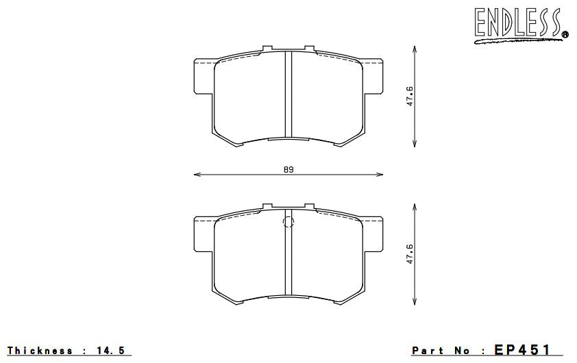 ENDLESS EP451MA45B Rear brake pads HONDA S2000 (00-09) Photo-0 