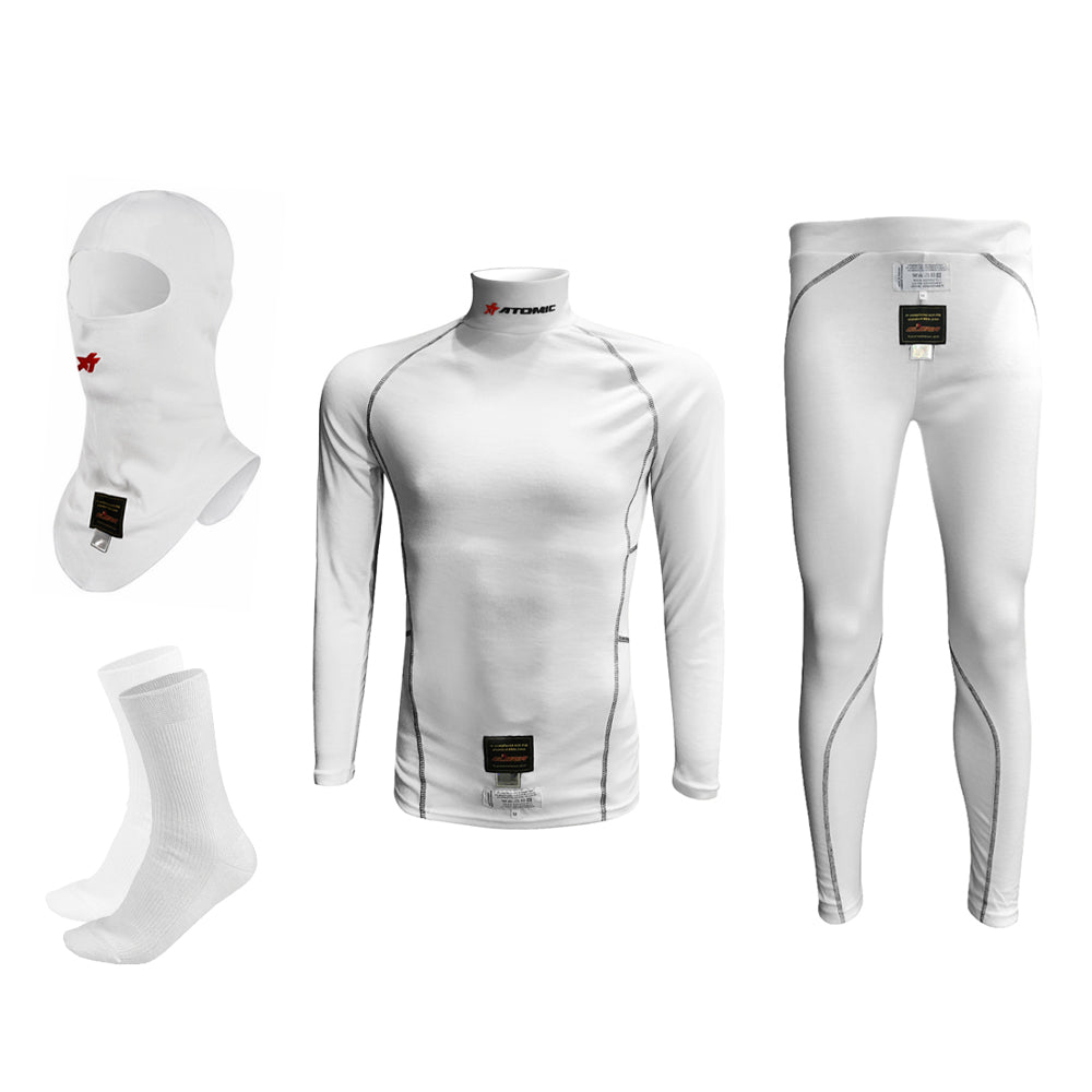 ATOMIC RACING AT02KBWS Underwear set for motorsport FIA, white, size S Photo-0 