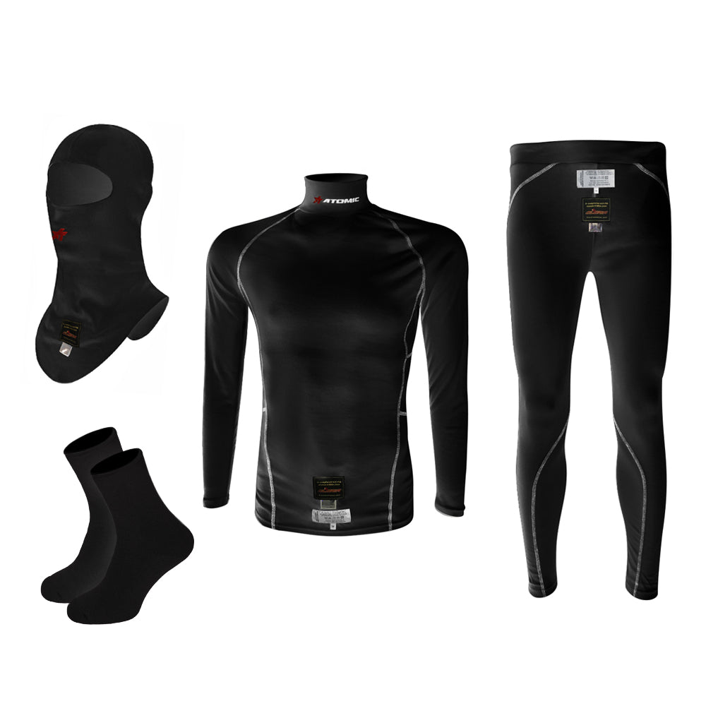 ATOMIC RACING AT02KBBM Underwear set for motorsport FIA, black, size M Photo-0 