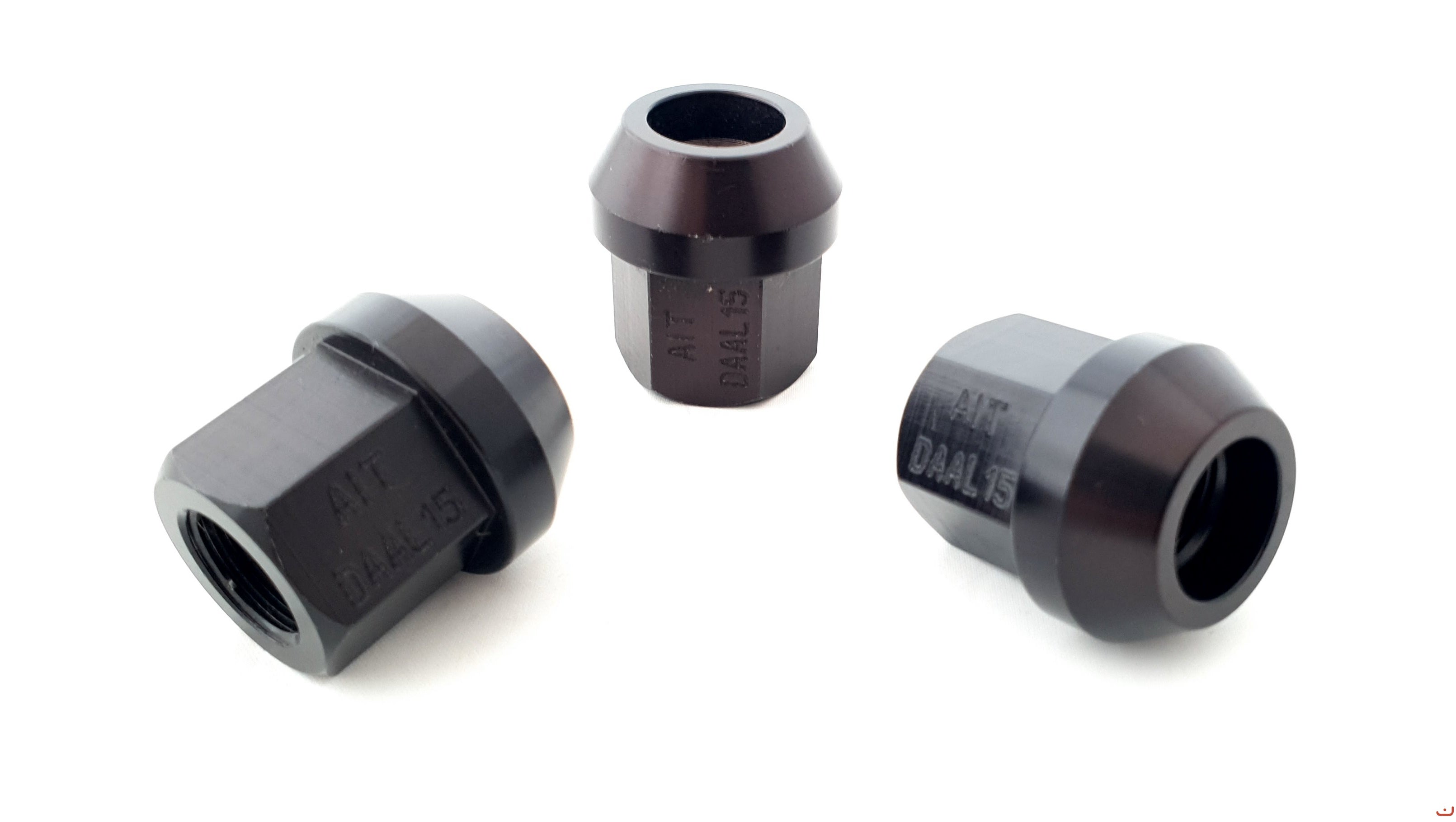 A.I.TECH AIT-DAAL15 1 / 2" UNF Ergal alloy competition nut (black) ex 3 / 4", o.d. 25mm conical SEAT, total lenght 27mm Photo-0 