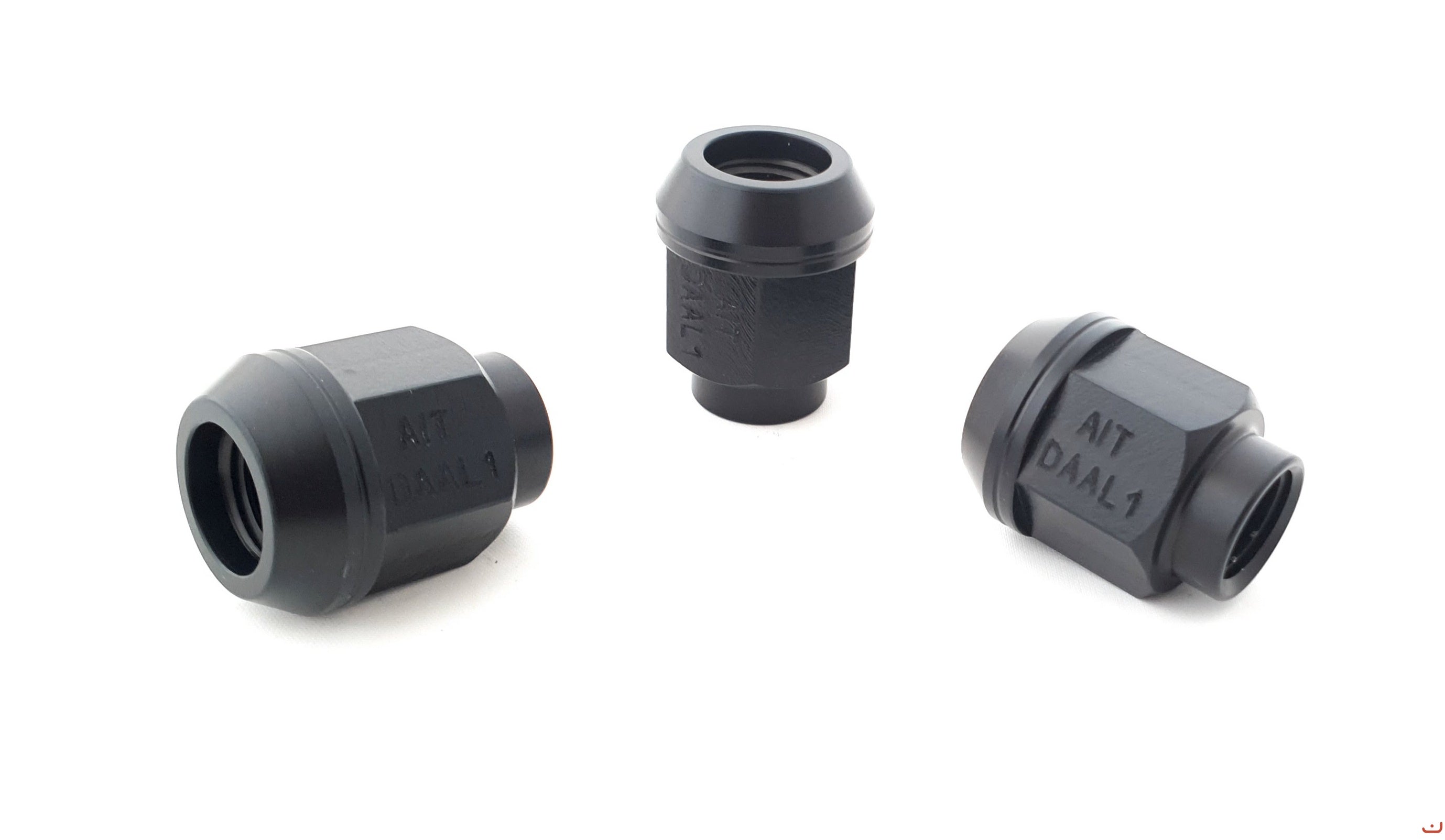 A.I.TECH AIT-DAAL1 12x1,5 Ergal alloy competition nut (black) ex 19mm, o.d. 22mm conical SEAT, total lenght 27mm Photo-0 