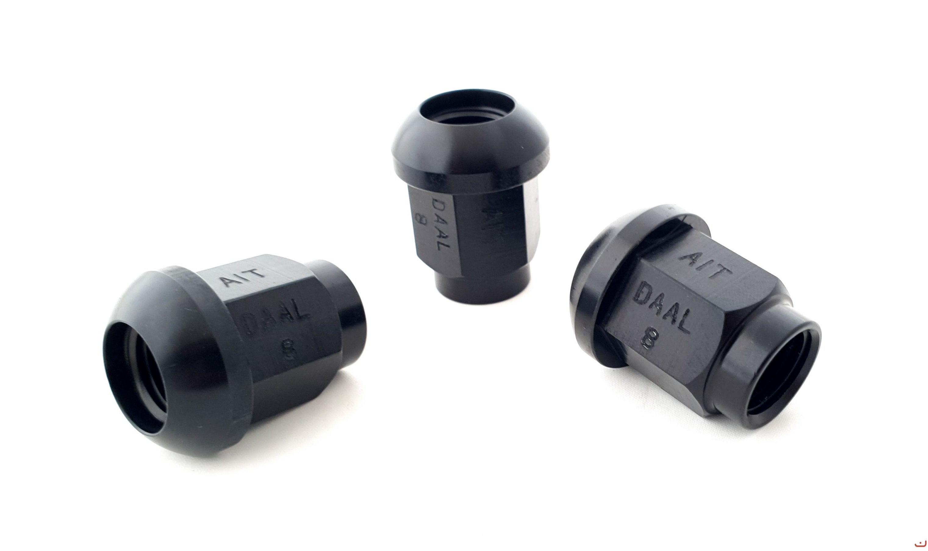 A.I.TECH AIT-DAAL8 14X1,5 Ergal alloy competition nut (black) ex 19mm, o.d. 25mm spherical SEAT, total lenght 31mm Photo-0 