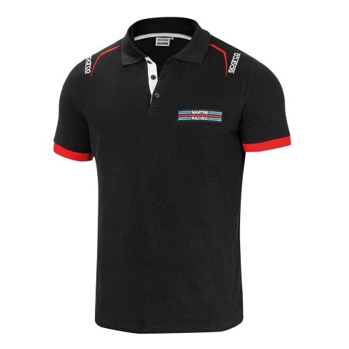 SPARCO 01276MRNR2M Polo EMBROIDERIES MARTINI RACING, black, size M Photo-0 