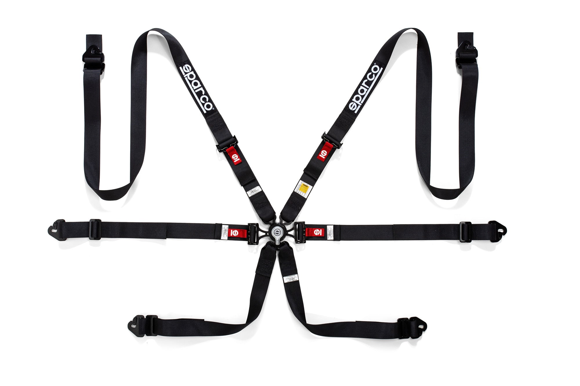 SPARCO 04834HPDMRNR Safety harnesses COMPETITION H-2 PD MARTINI, FIA 8853-2016, HANS, 6 pt, 2", pulldown, black Photo-0 