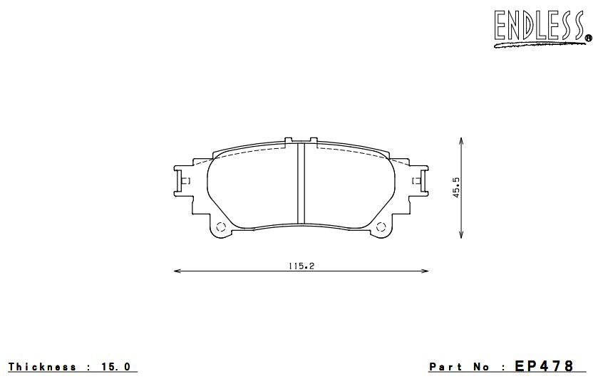 ENDLESS EP478SSY Rear brake pads LEXUS RX 10-12 Photo-0 