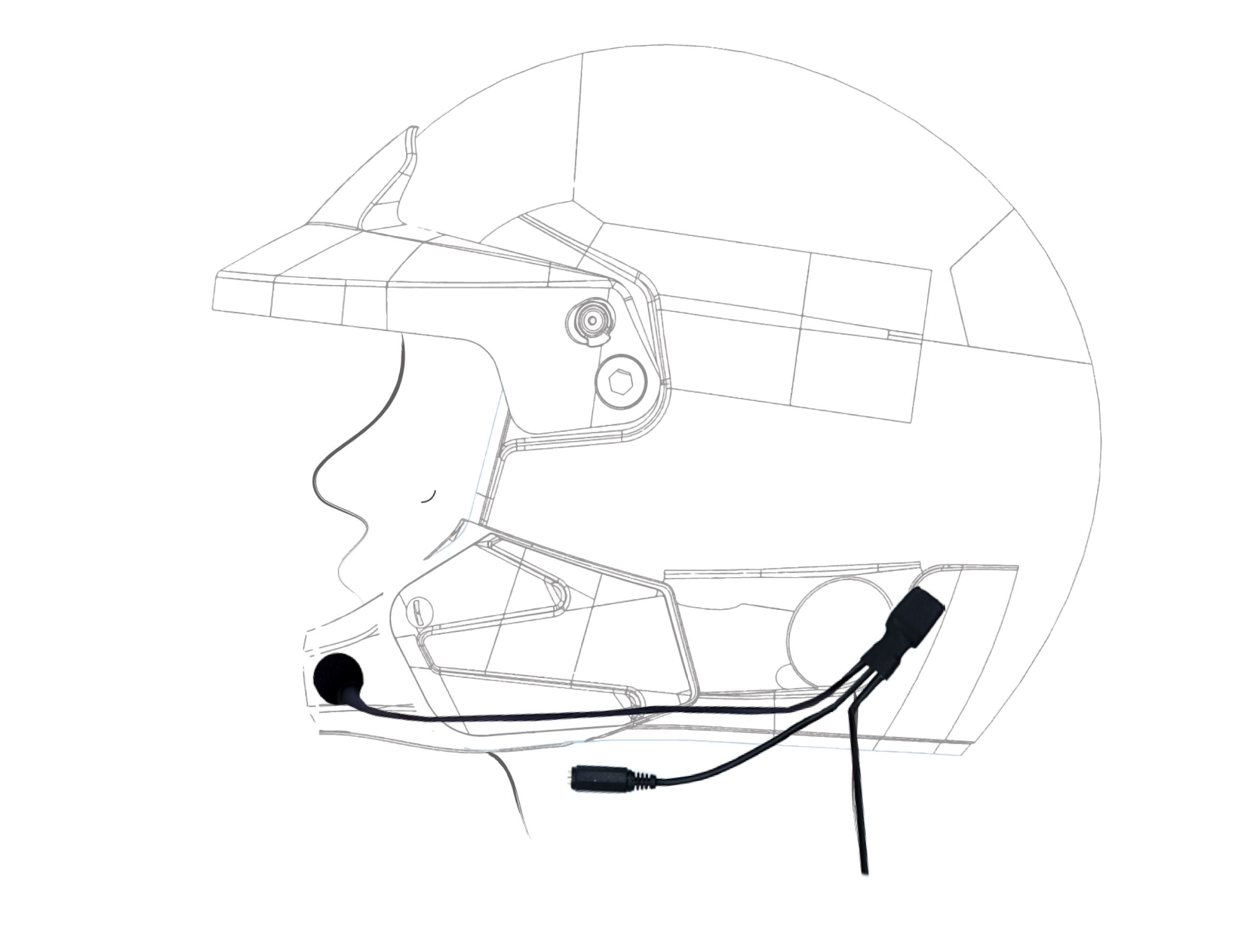 ZERONOISE 6300003 Radio helmet kit for Jet helmet with half chin bar, Female Nexus 4 PIN, with Earcups Photo-0 