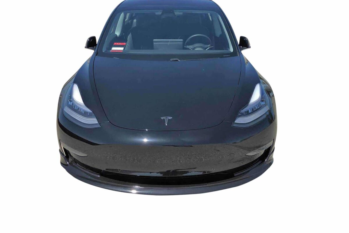 UNPLUGGED PERFORMANCE UP-M3-301-2.1 Front Lip Spoiler, Painted Black for TESLA Model 3 Photo-1 