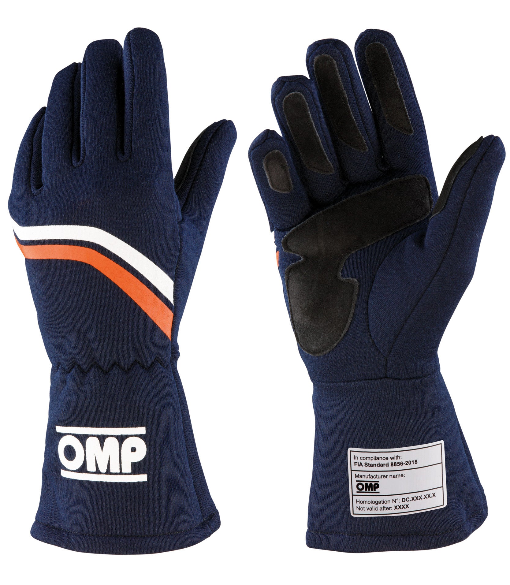 OMP IB0-0746-B01-249-M (IB/746E/B/M) Racing gloves DIJON my2021, FIA 8856-2018, navy blue, size M Photo-0 
