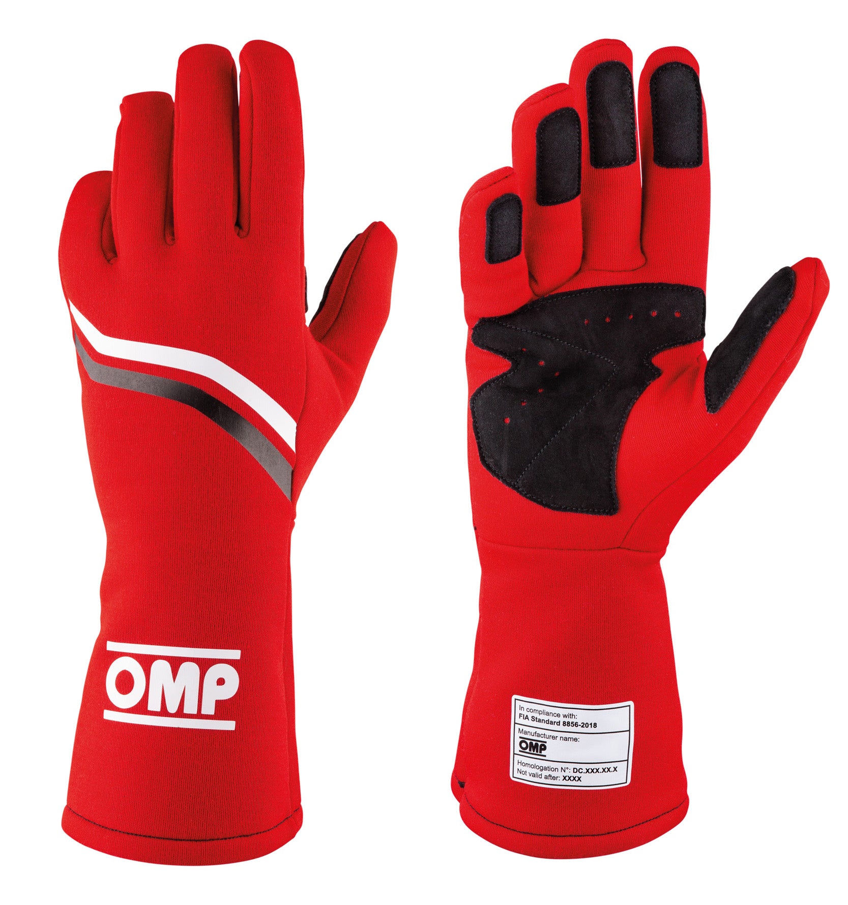 OMP IB0-0746-B01-061-S (IB/746E/R/S) Racing gloves DIJON my2021, FIA 8856-2018, red, size S Photo-0 