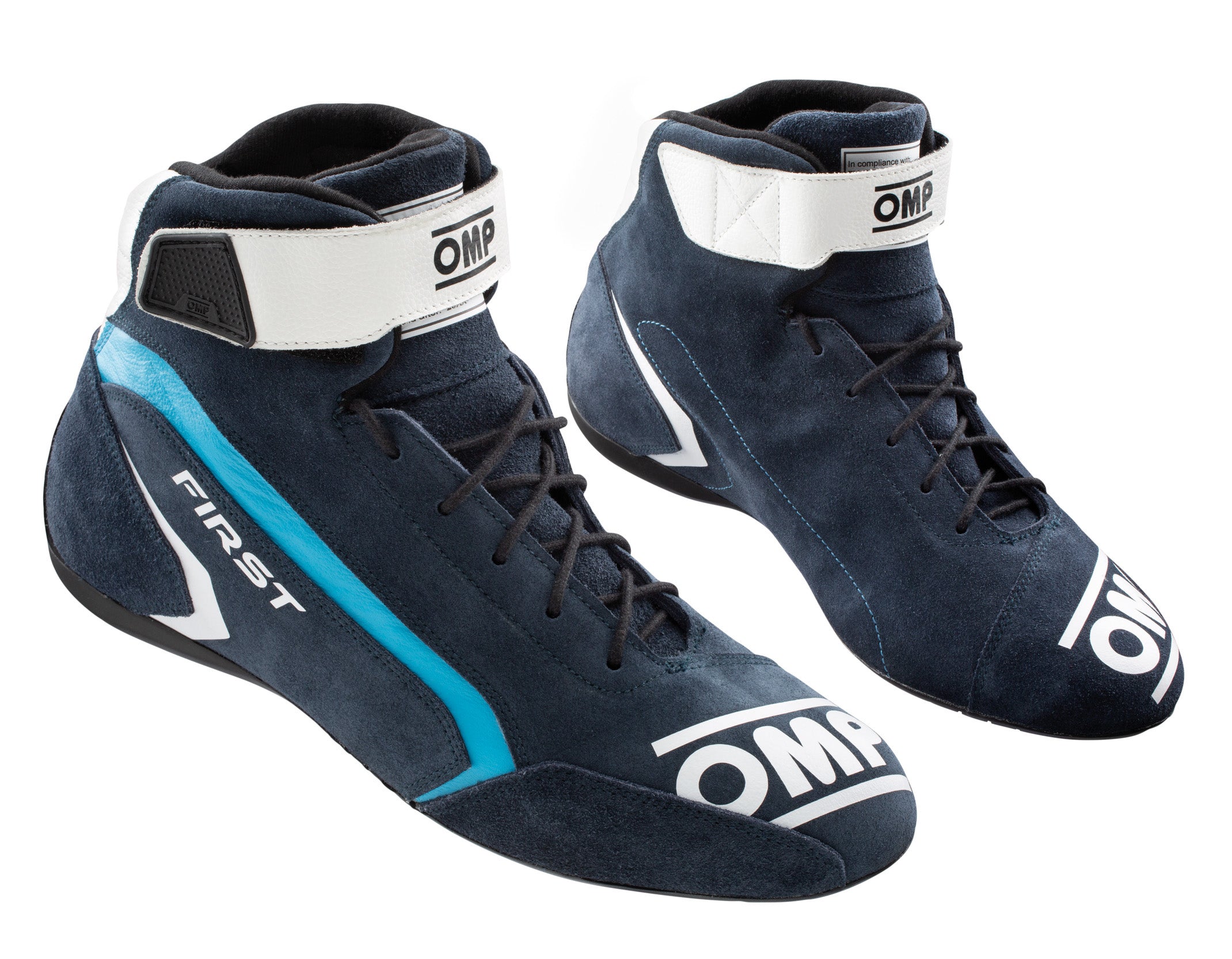 OMP IC0-0824-A01-242-39 (IC/82424239) FIRST my2021 Racing shoes, FIA 8856-2018, blue/cyan, size 39 Photo-0 