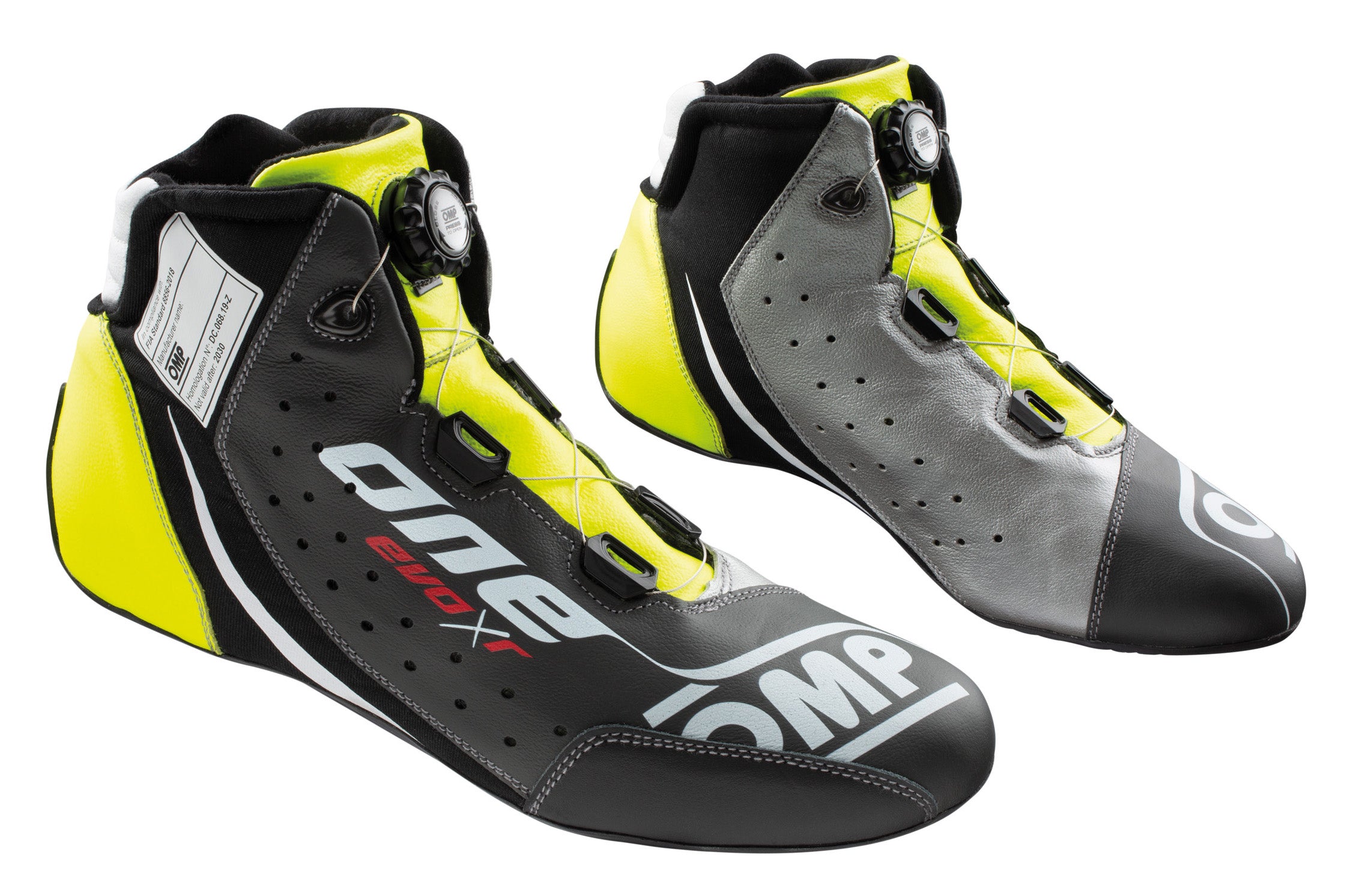 OMP IC0-0805-B01-370-45 (IC/805E37045) ONE EVO X R Racing shoes, FIA 8856-2018, blue/silver/yellow, size 45 Photo-0 