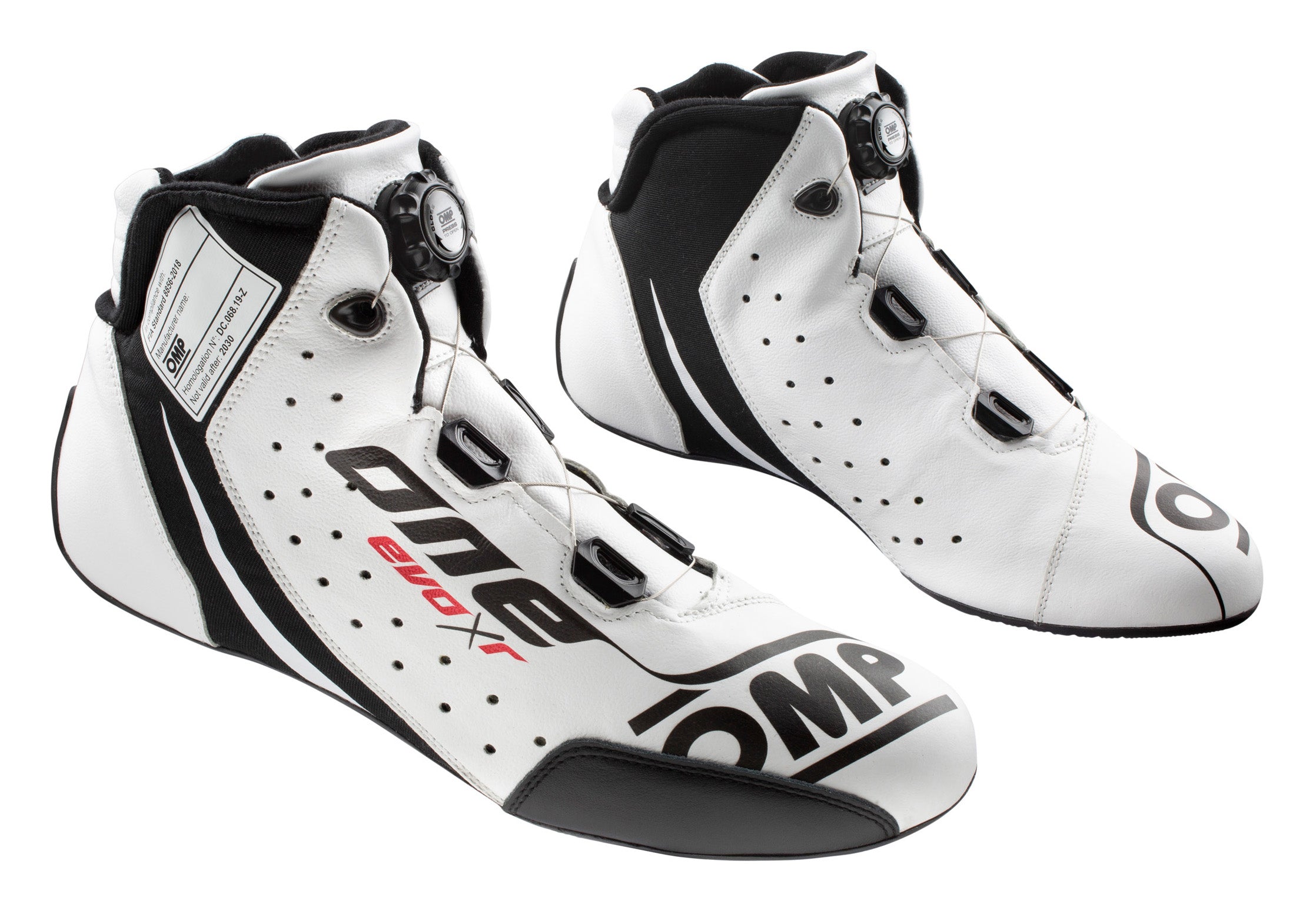 OMP IC0-0805-B01-020-44 (IC/805E02044) ONE EVO X R Racing shoes, FIA 8856-2018, white, size 44 Photo-0 