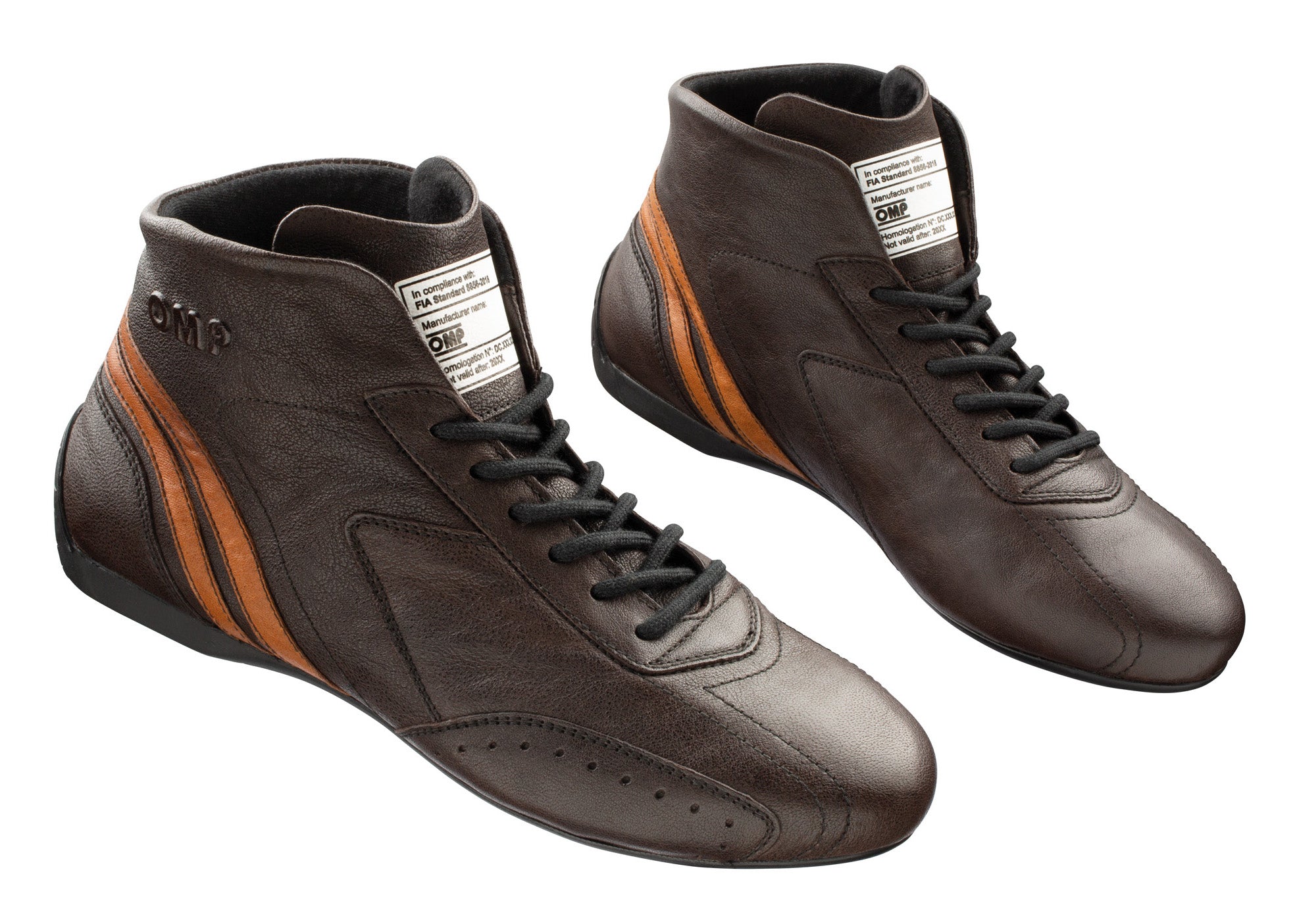 OMP IC0-0784-B01-014-37 (IC/784E01437) CARRERA LOW my2021 Racing shoes, FIA 8856-2018, dark brown, size 37 Photo-0 