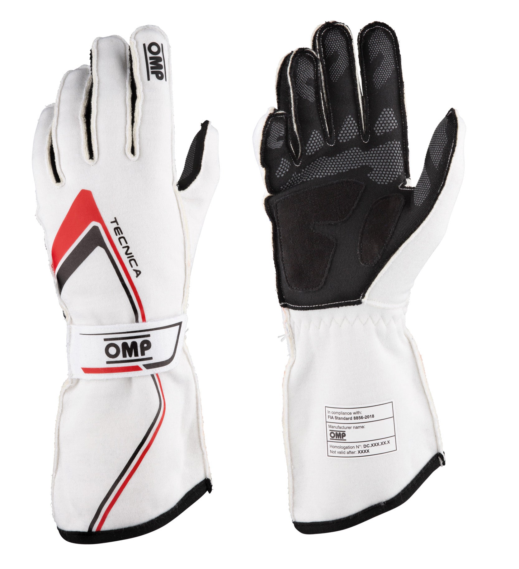 OMP IB0-0772-A01-020-L (IB/772/W/L) TECNICA MY2021 Racing gloves, FIA 8856-2018, white, size L Photo-0 