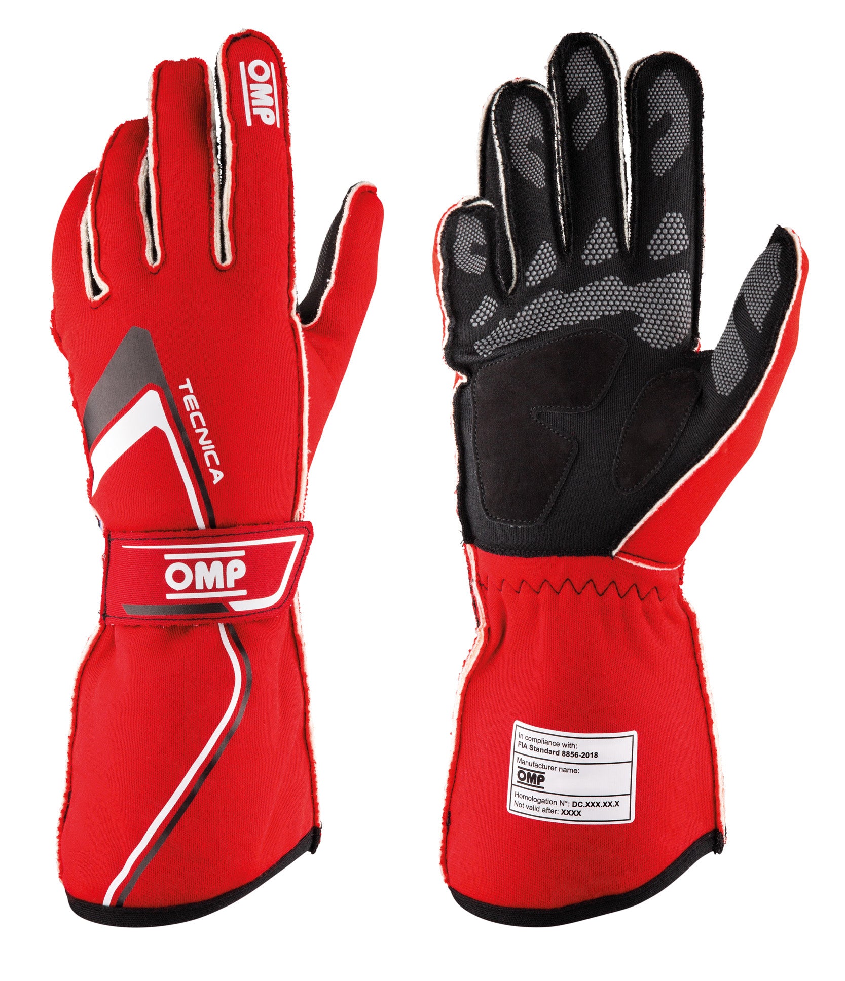 OMP IB0-0772-A01-061-S (IB/772/R/S) TECNICA MY2021 Racing gloves, FIA 8856-2018, red, size S Photo-0 