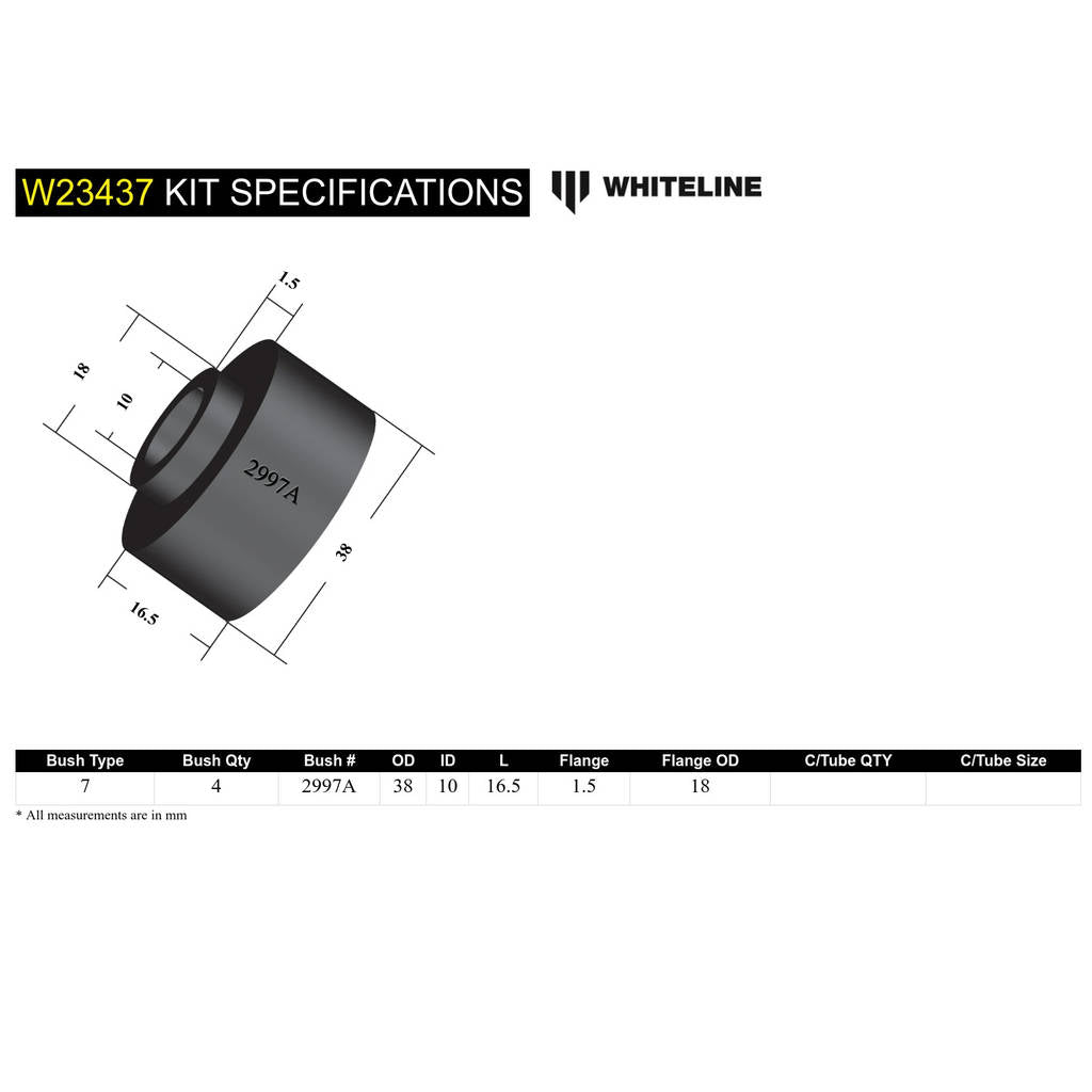 WHITELINE W23437 Sway Bar Link Bushing - Upper Photo-3 