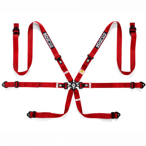 SPARCO 04834HPDRS Safety harnesses COMPETITION H-2 PD, FIA 8853-2016, HANS, 6 points, 2", pulldown, red Photo-0 