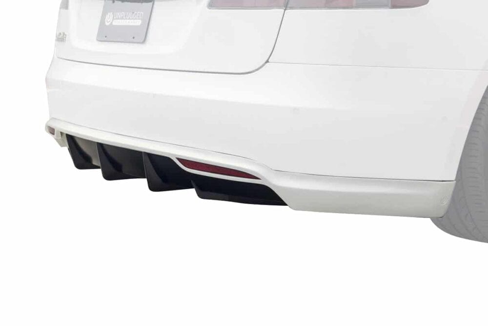 UNPLUGGED PERFORMANCE UP-MS-105-7.1 Rear Under Spoiler & Diffuser, Obsidian Black Metallic (PMBL) for TESLA Model S Pre-2016.5 Photo-0 