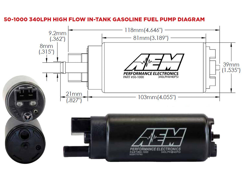 AEM 50-1000 Fuel Pumps 340 lph UNIVERSAL Photo-2 