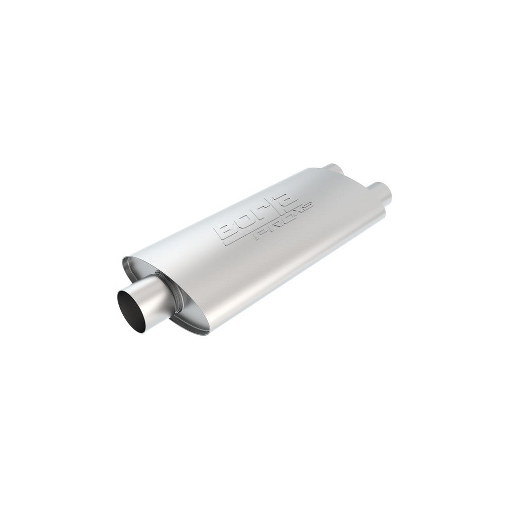 BORLA 40670 ProXS™ Muffler, Center / Dual, Oval, 3" In, Dual 2.25" Out, 19" x 4" x 9.5" Photo-0 
