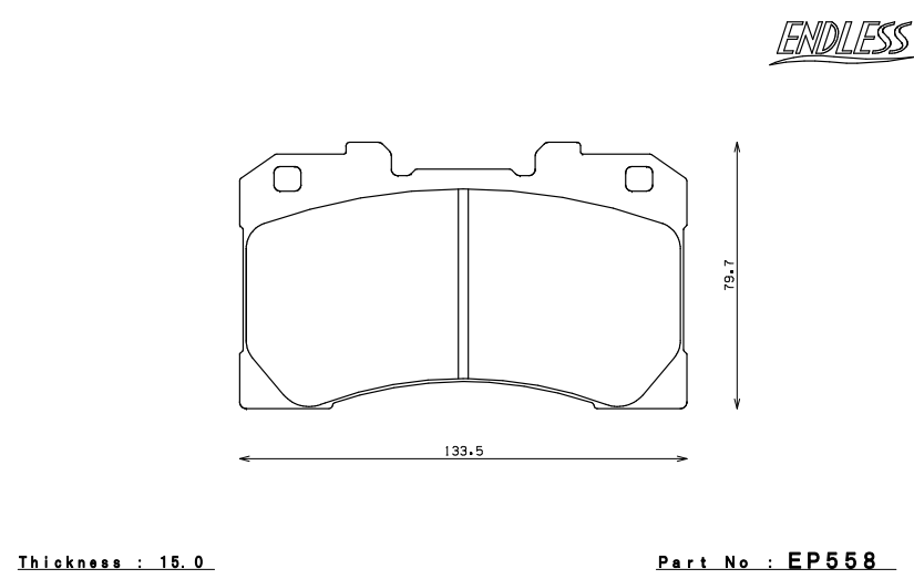 ENDLESS EP558ES99G Front brake pads TOYOTA GR YARIS 2020+ (18 inch HP914&HP915) Photo-0 