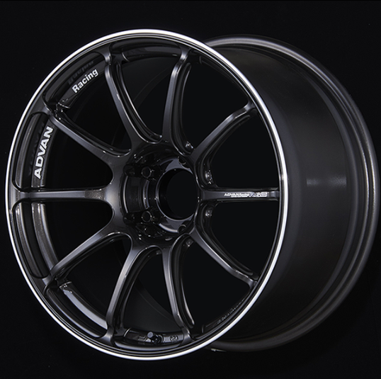 ADVAN YA38I63EBGR Wheel V3787 RSIII 18X9.0 ET63 5-114.3 BLACK GUNMETALLIC & RING Photo-0 