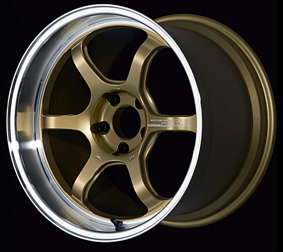 ADVAN YA68J12EMBZ Wheel V4487 R6 18X9.5 ET12 5-114.3 MACHINING & RACING BRASS GOLD Photo-0 