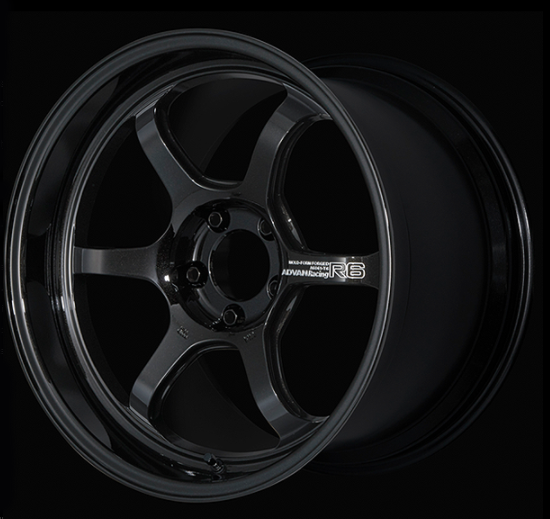 ADVAN YA68J12ETB Wheel V4485 R6 18X9.5 ET12 5-114.3 RACING TITANIUM BLACK Photo-0 