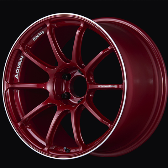 ADVAN YA38G48DCRR Wheel V3724 RSIII 18X8.0 ET48 5-100 RACING CANDY RED & RING Photo-0 