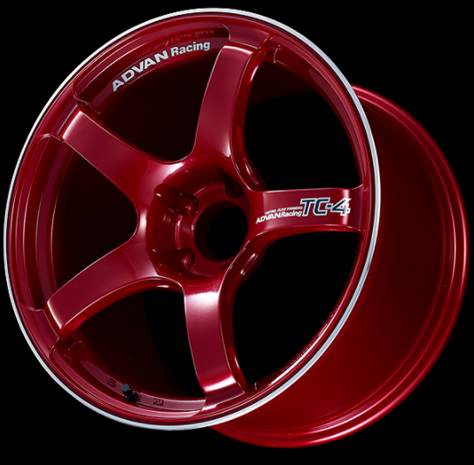 ADVAN YAD5C45ACRR Wheel V4849 TC4 15X6.0 ET45 4-100 RACING CANDY RED & RING Photo-0 