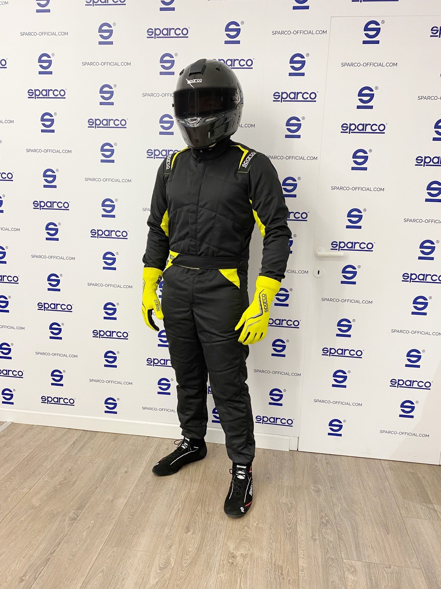 SPARCO 00109348NRGF SPRINT 2022 Racing suit, FIA 8856-2018, black/yellow, size 48 Photo-1 