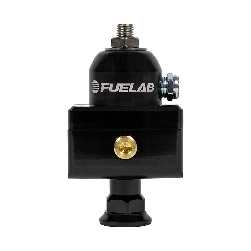 FUELAB 55502-1 Fuel Pressure Regulator Blocking Style Carbureted (1-3 psi, 8AN-In, 8AN-Out) Black Photo-0 