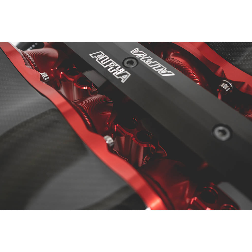 AMS ALP.07.08.0101-85 Billet Intake Manifold with Triple Fuel Rail 18 Injector Purple for NISSAN GT-R (R35) Photo-9 
