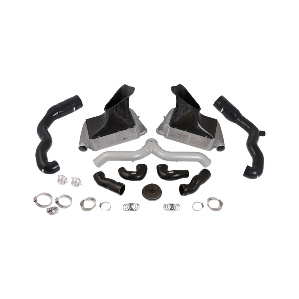 DO88 BIG-140SI-76 BigPack Porsche 997.1 Turbo Silver Pipe, with inlets Photo-0 