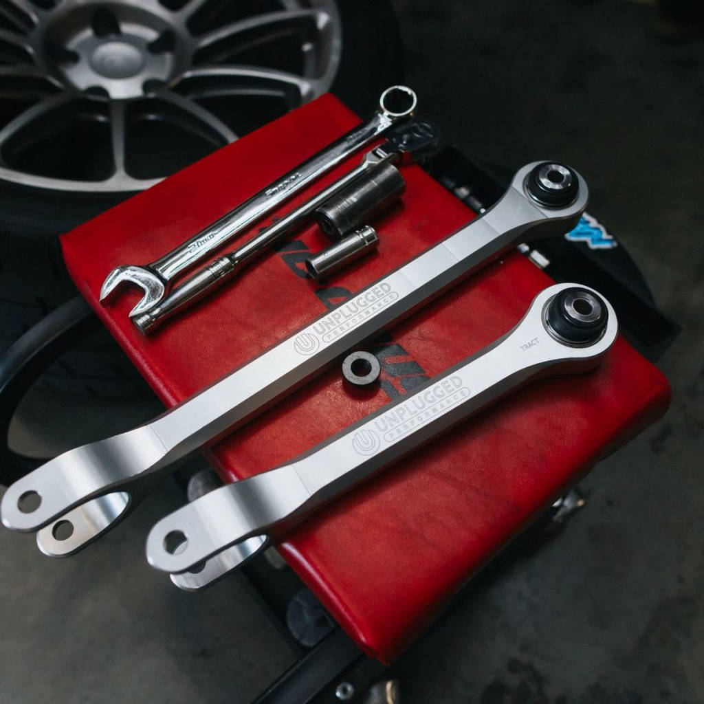 UNPLUGGED PERFORMANCE UP-M3MY-316-1.1 Billet Rear Trailing Arm Set (Lower Aft Link) for TESLA Model 3 / Model Y 2017-2023 Photo-2 