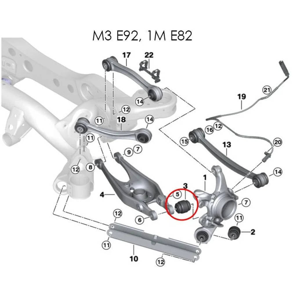 MILLWAY 90474 Eccentric Rear Control Arm Bushings for BMW 1M (E82) / M3 (E90 / E92 / E93) / M2 (F87) / M3 (F80) / M4 (F82) Photo-2 