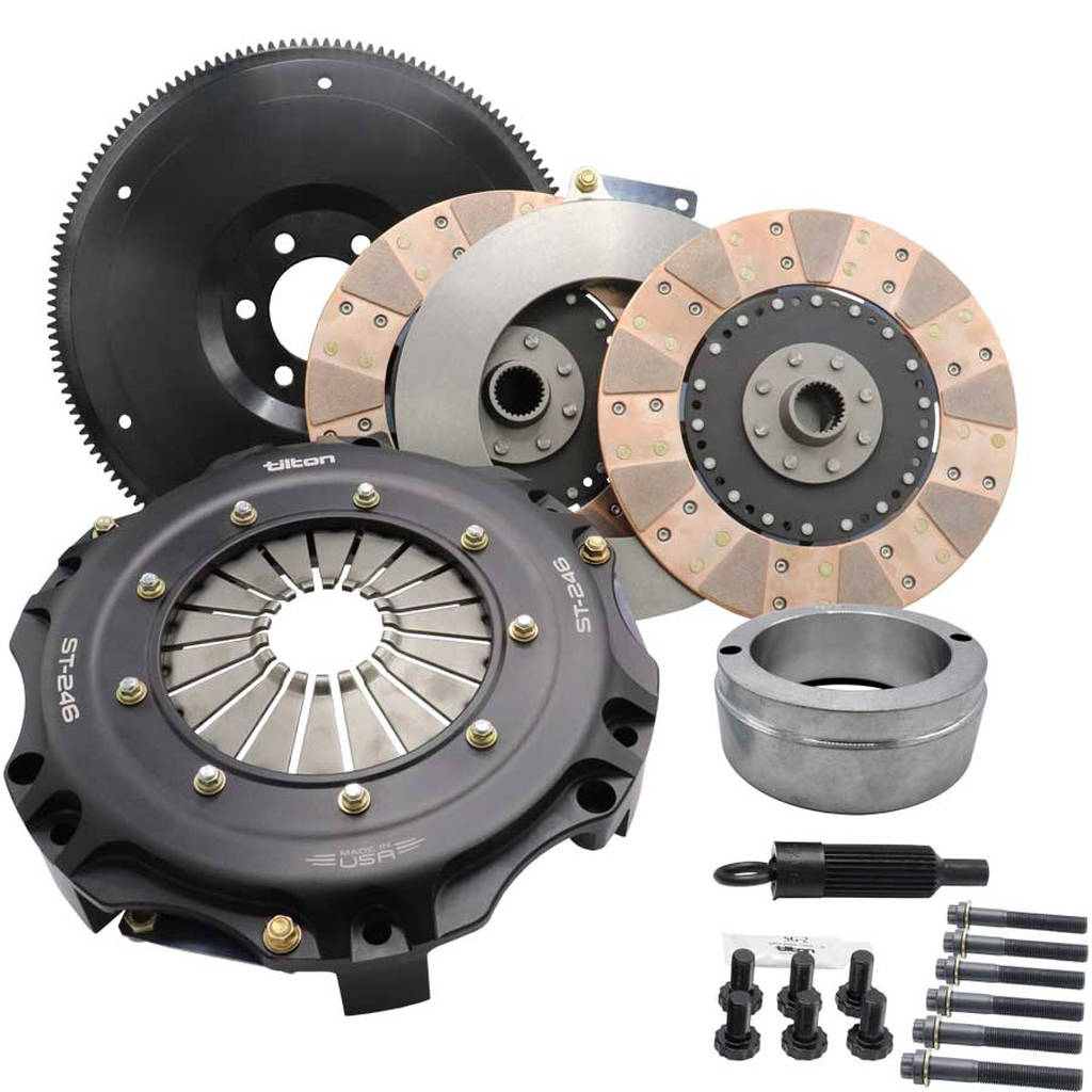 TILTON 55-2012 ST-246 TWIN DISC CLUTCH KIT, CERAMETALLIC DISCS, DODGE CHALLENGER SRT/HELLCAT (2008-ON) Photo-0 