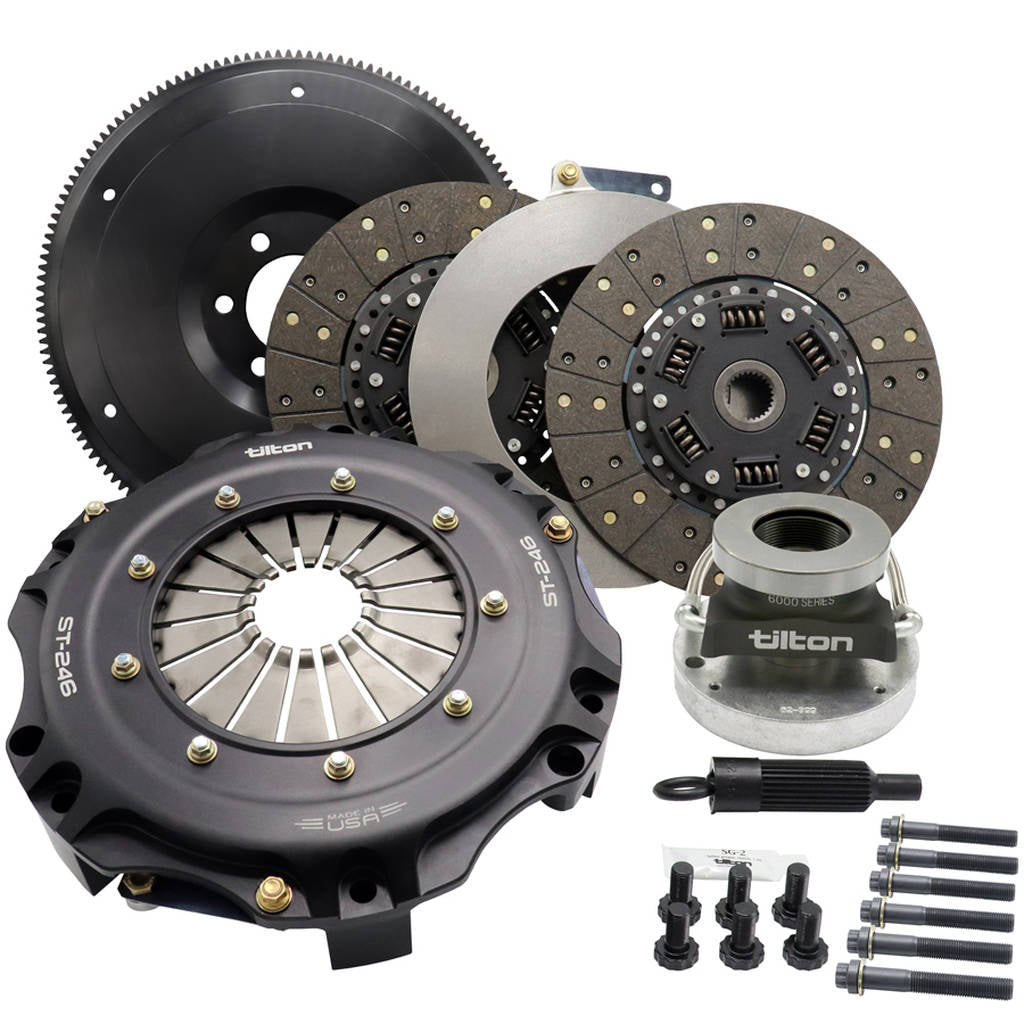 TILTON 55-1009 ST-246 TWIN DISC CLUTCH KIT, ORGANIC DISCS, CORVETTE C6, INCLUDES HRB Photo-0 