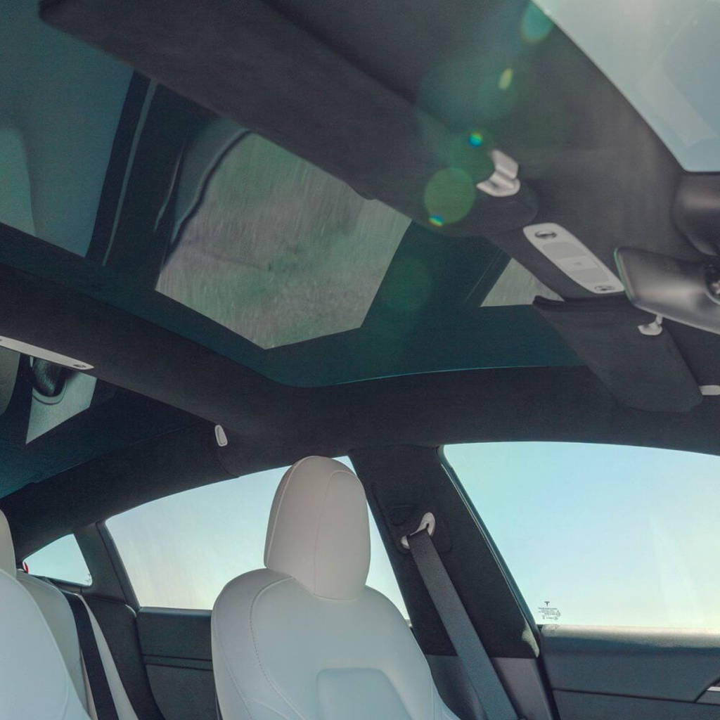 UNPLUGGED PERFORMANCE UP-MY-331-1.1 Alcantara Headliner Upgrade Kit, for TESLA Charcoal Black (Core Exchange) for TESLA Model Y Photo-0 