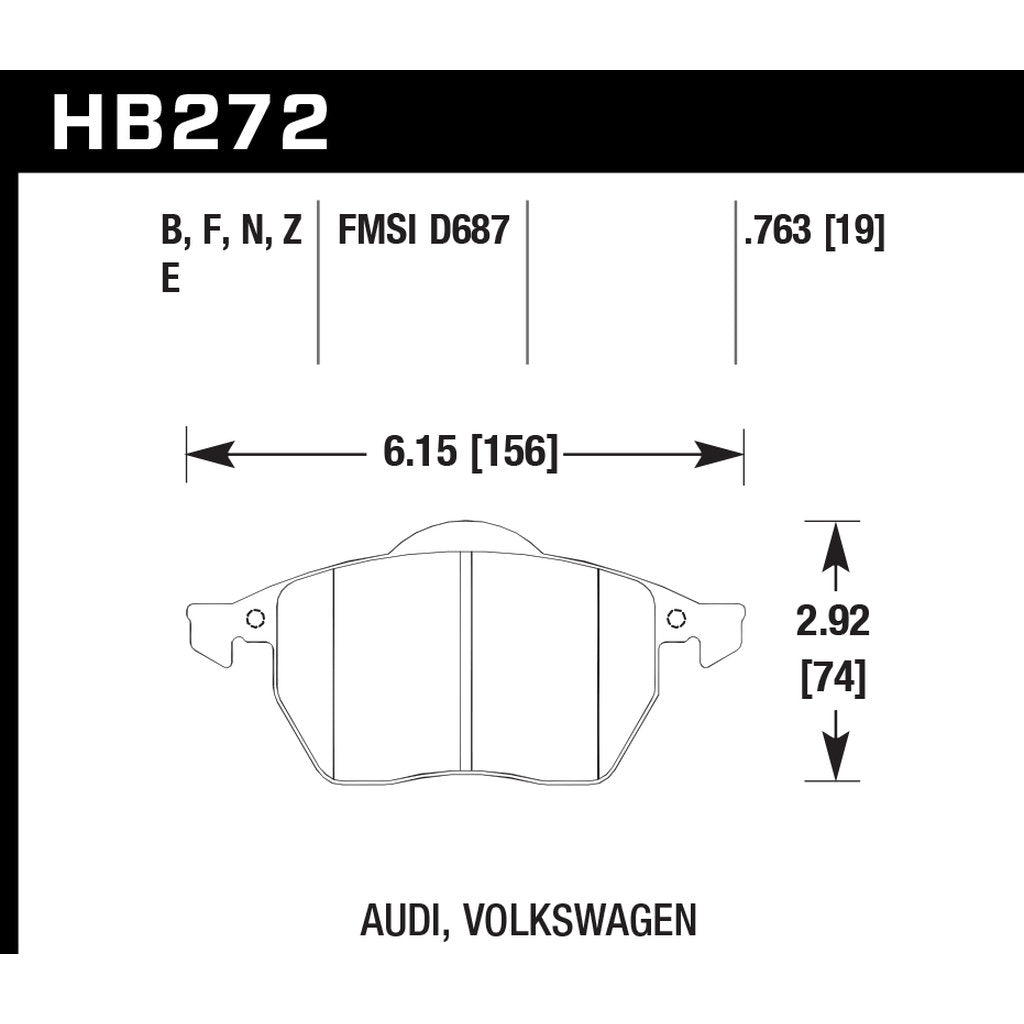 HAWK HB272G.763 Motorsports Brake Pads DTC-60 Photo-2 
